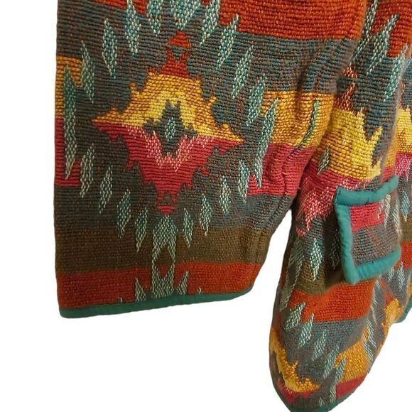 BEDFORD FAIR Boho Aztec Southwestern Tribal Tapestry Blazer Jacket - Size MP - Picture 5 of 8